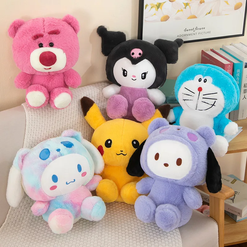 

35CM Sanrio Kawali Kuromi Doraemon Pikachu My Melody Cinnamoroll Pillow Plush Toys hand warmer Anime Doll Cartoon Hallowmas Gift