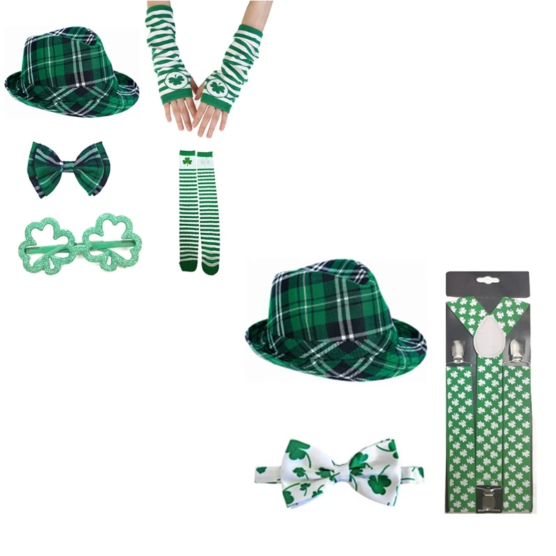

Украшения ко Дню Св. Патрика, костюм ирландской парады, шляпа с бантом, шампанские носки, очки с клевером, ремешок, сувениры для вечеривечерние