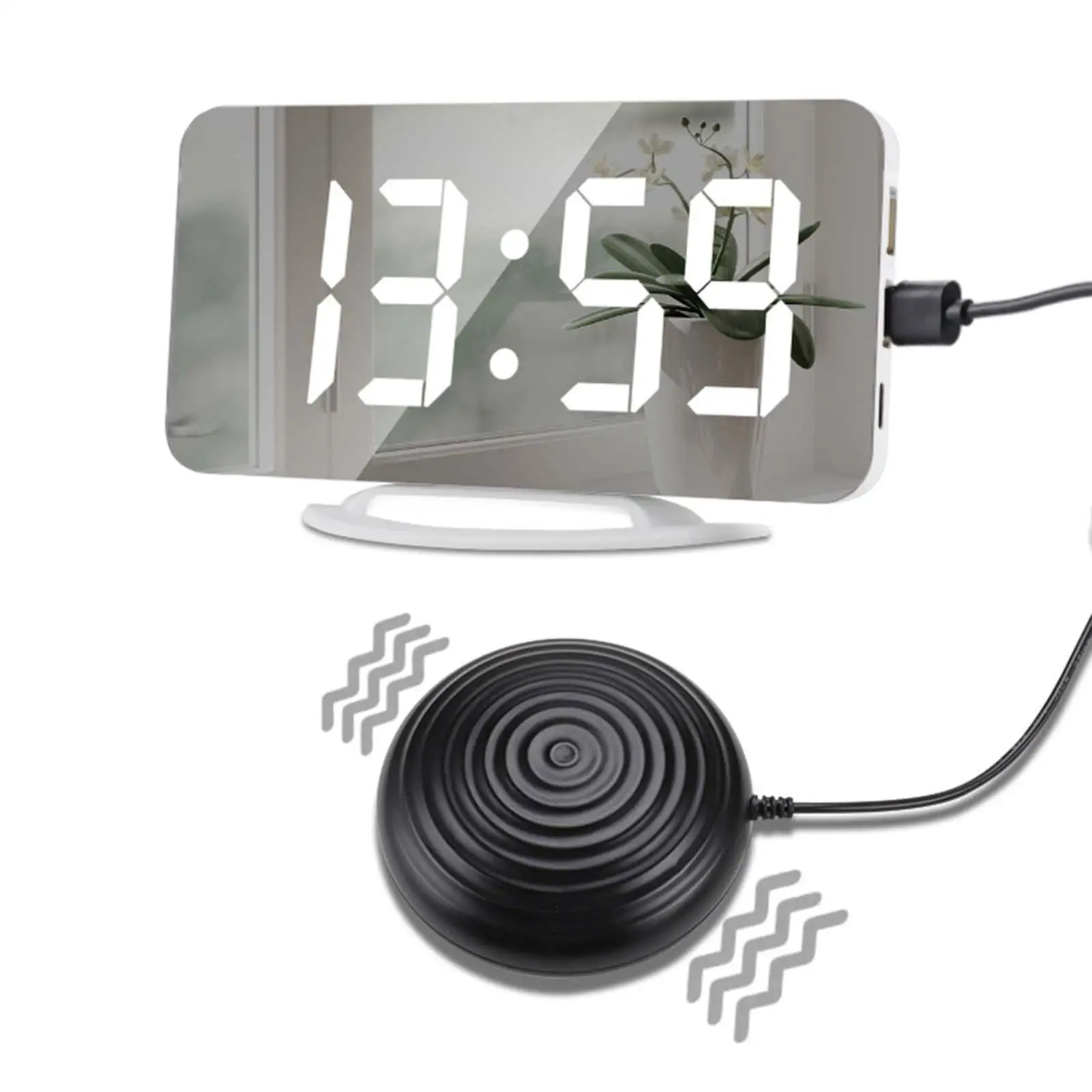 Vibrating 3 Brightness Table Clock Dimmer Deaf