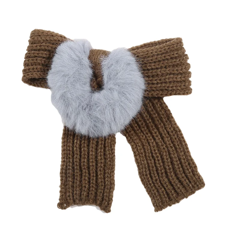 Осень-зима нежный вязаный шерстяной бант веревка для волос милое и универсальное