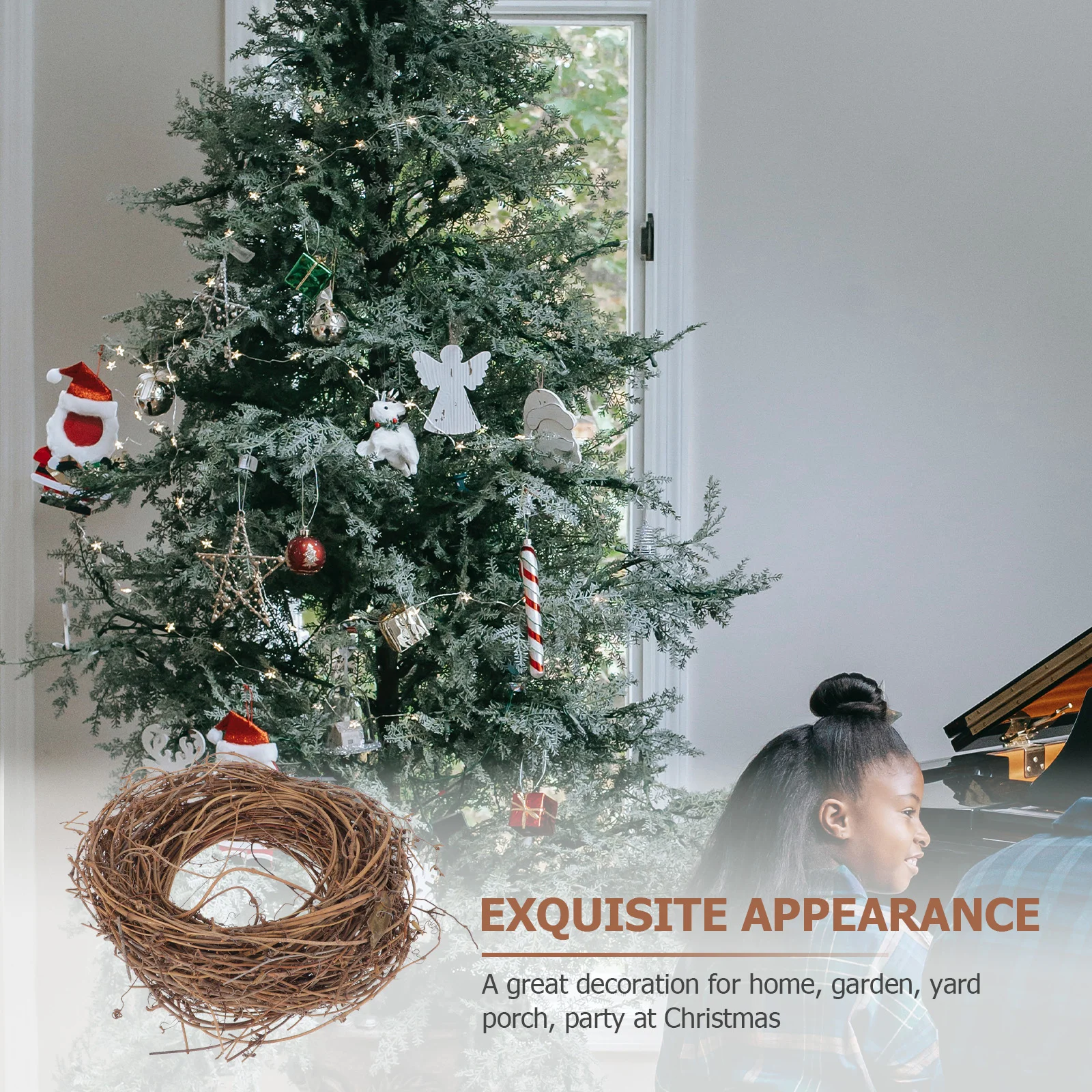 Smilax Гбрабра Ротанг Винтаж Декор Венок DIY Подвесной Кулон Фестиваль Деревянная