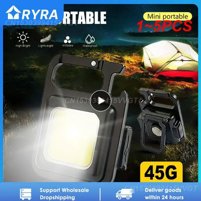 

1~5PCS Mini led flashlight Work Light Portable Pocket Flashlight Keychains USB Rechargeable flashlight Outdoor Camping light