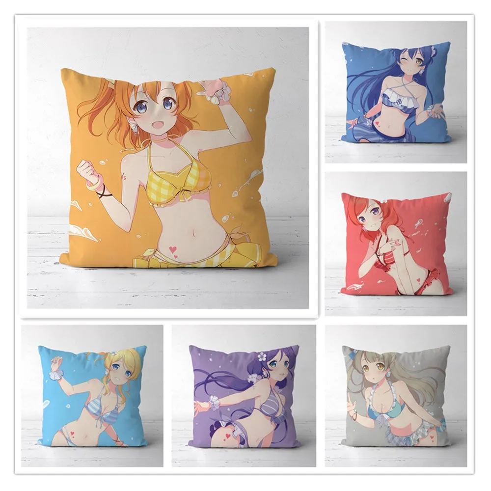 

LoveLive! Kotori Nico Nico Hanayo Two Sides Decor Pillow Cushion Case Cover