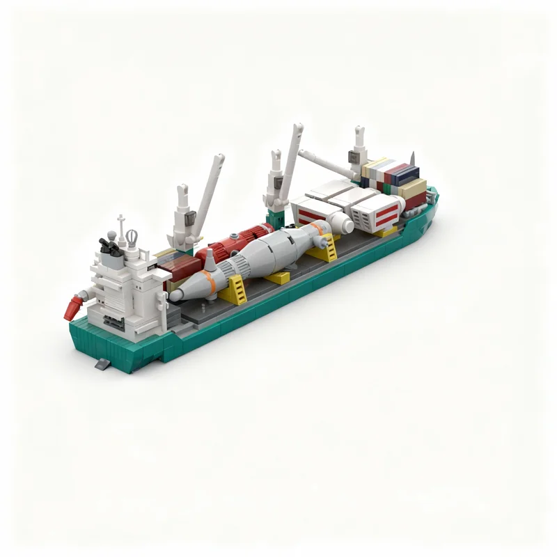 438 деталей MOC Диорама лодки - Тяжелый грузовой корабль - Модель CSM010, строительные блоки, игрушка, архитектурная модель, рождественский подарок, коллекционный предмет для демонстрации. (art.: 3920dccec0c8f) - 3920dccec0c8f