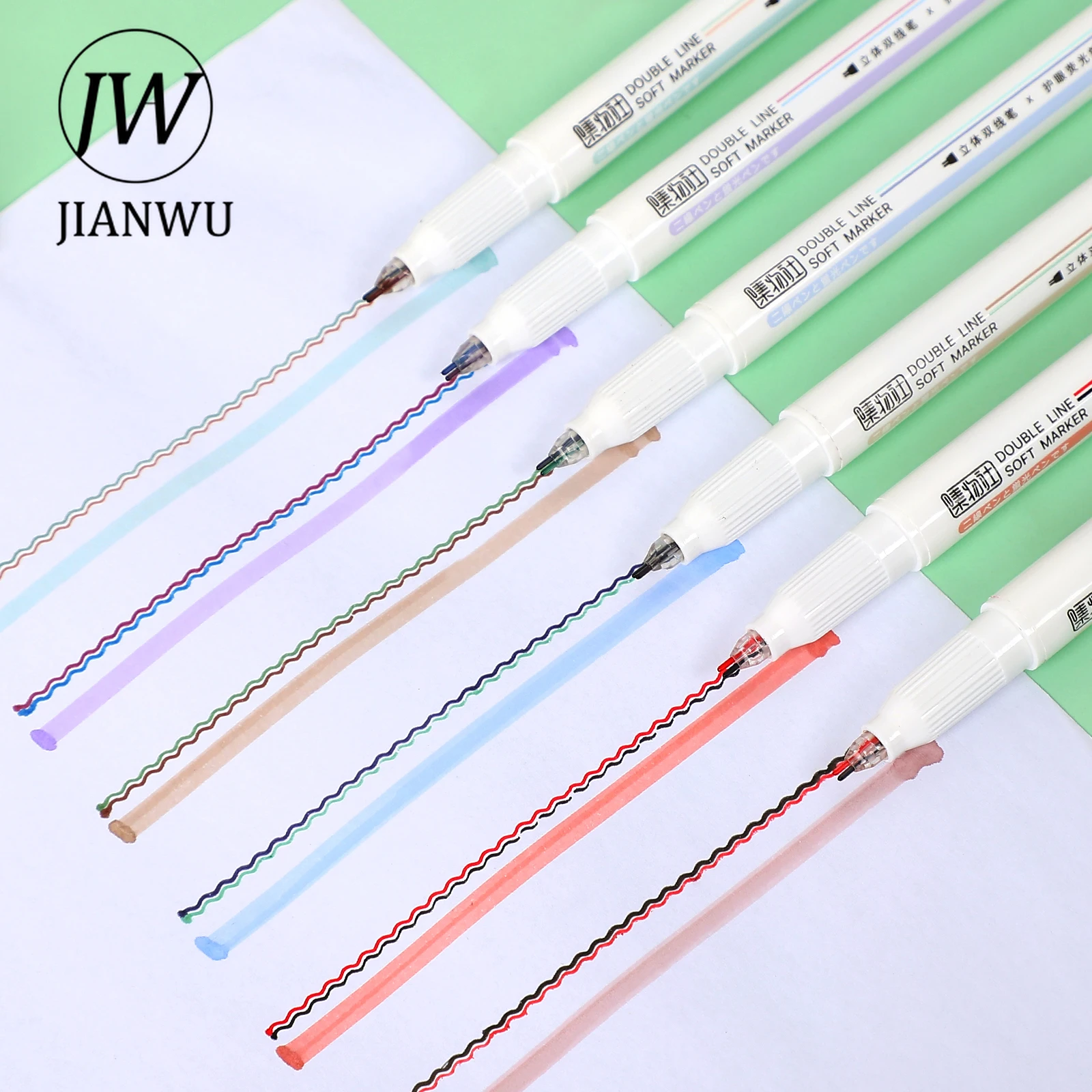 JIANWU 6 шт./партия креативность двойная головка крючок линия хайлайтер Kawaii