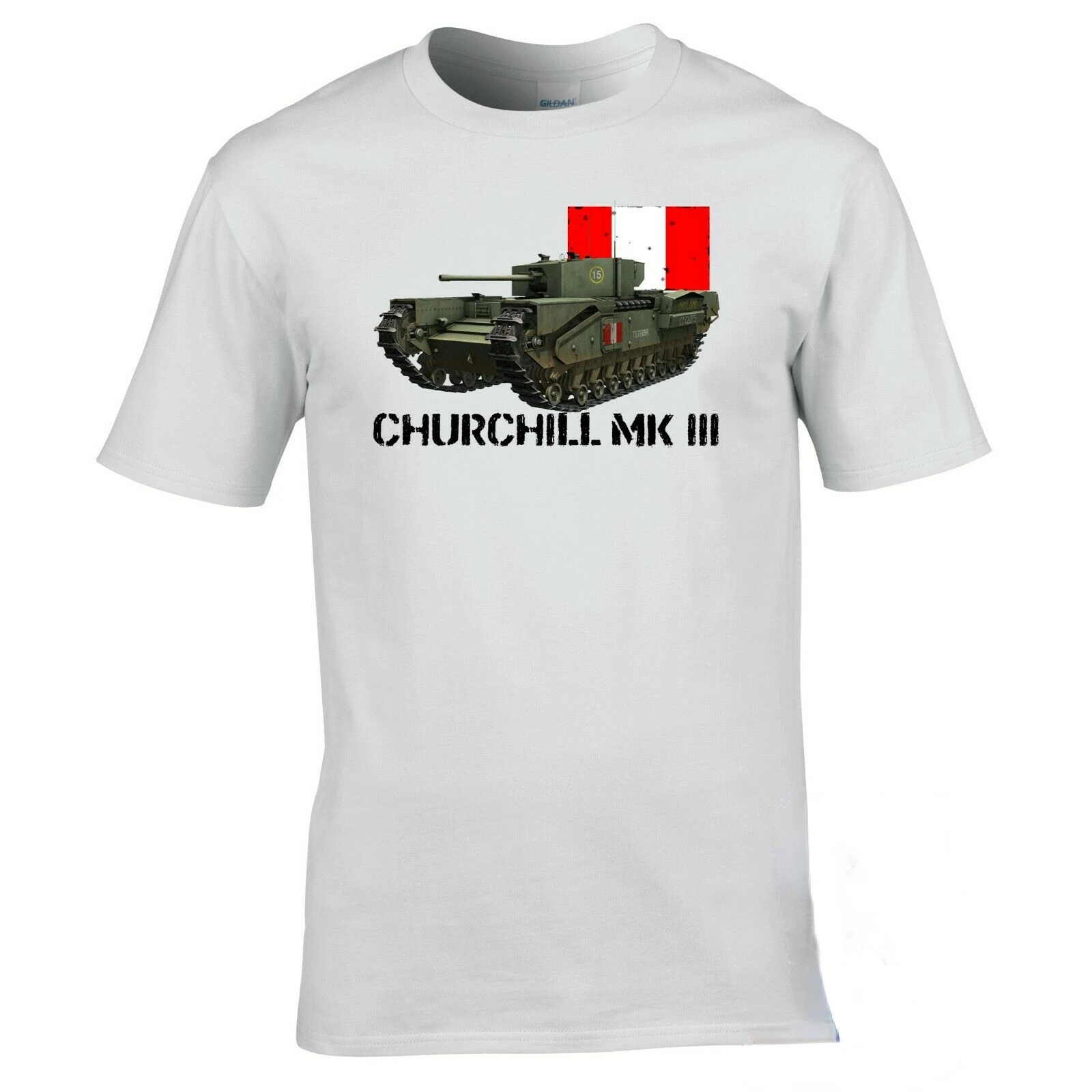 Футболка с американским черчиллем Mk3 времен Второй мировой войны. Летняя