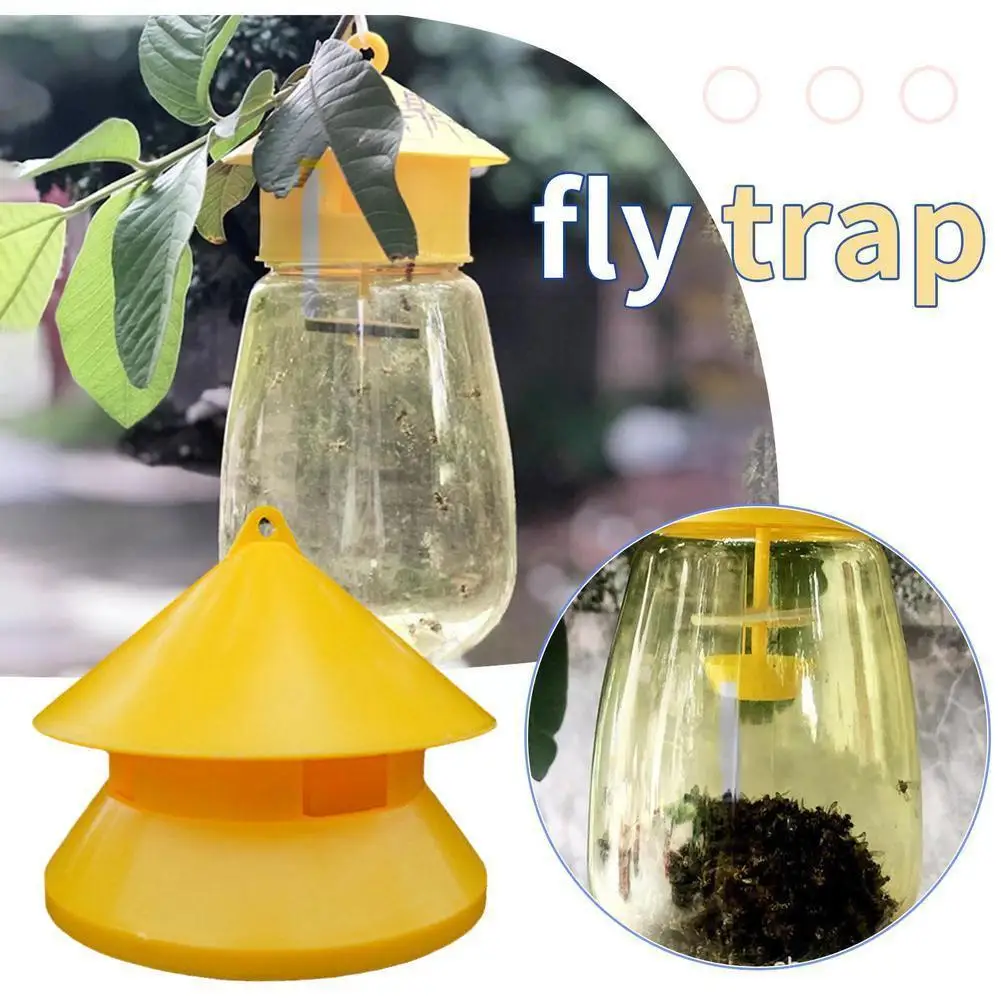 

1PC Fruit Fly Trap Killer Plastic Yellow Drosophila Trap Fly Catcher Traps Pest Insect Control For Home Gardens Farm Orchar B0N6