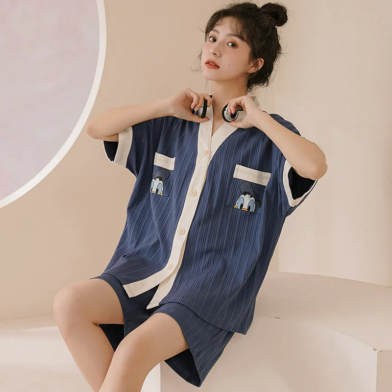 Pijamas Women Sleepwear cotton short-sleevedWomen's Two Pieces Loungewear Printing Lovely Girl's Pyjamas Nightwear New