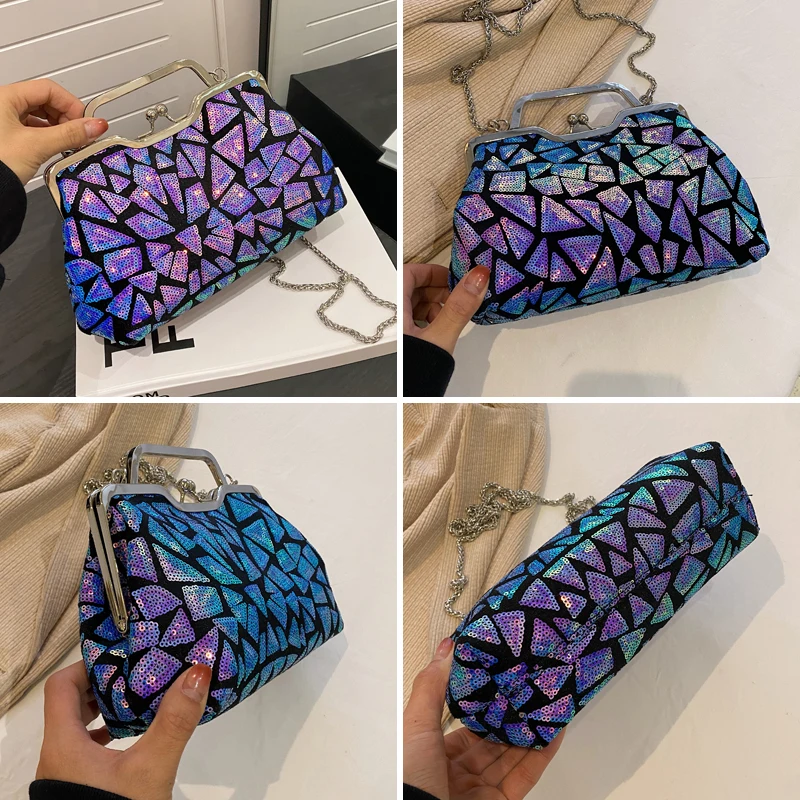 Sequined Party Crossbody Bags Fashion Glitter Women Handbags For Women 2023 Sequin Clutch Bags For Women Wedding Evening Bag