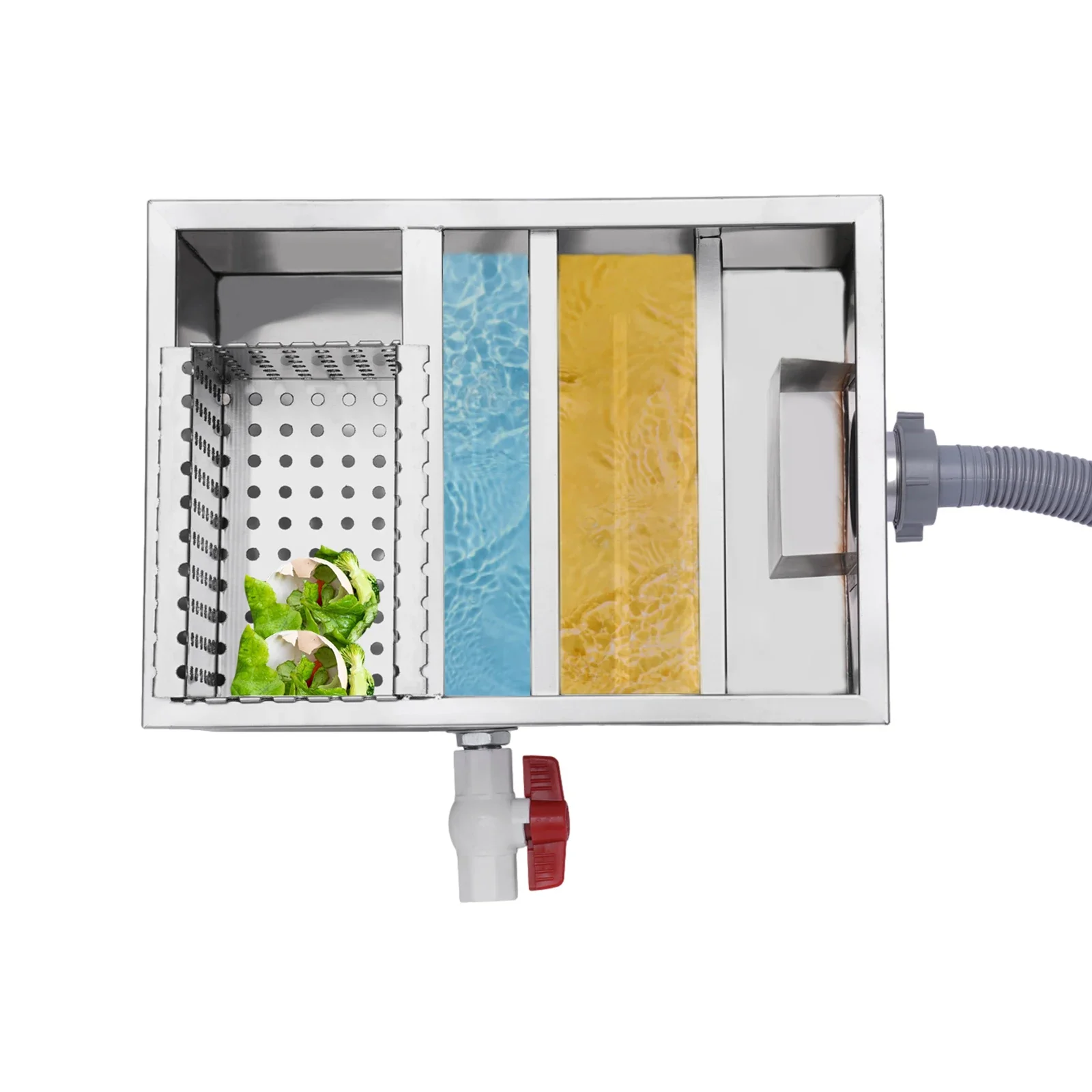 Перехватчик смазочной ловушки кухонный разделитель из нержавеющей стали для