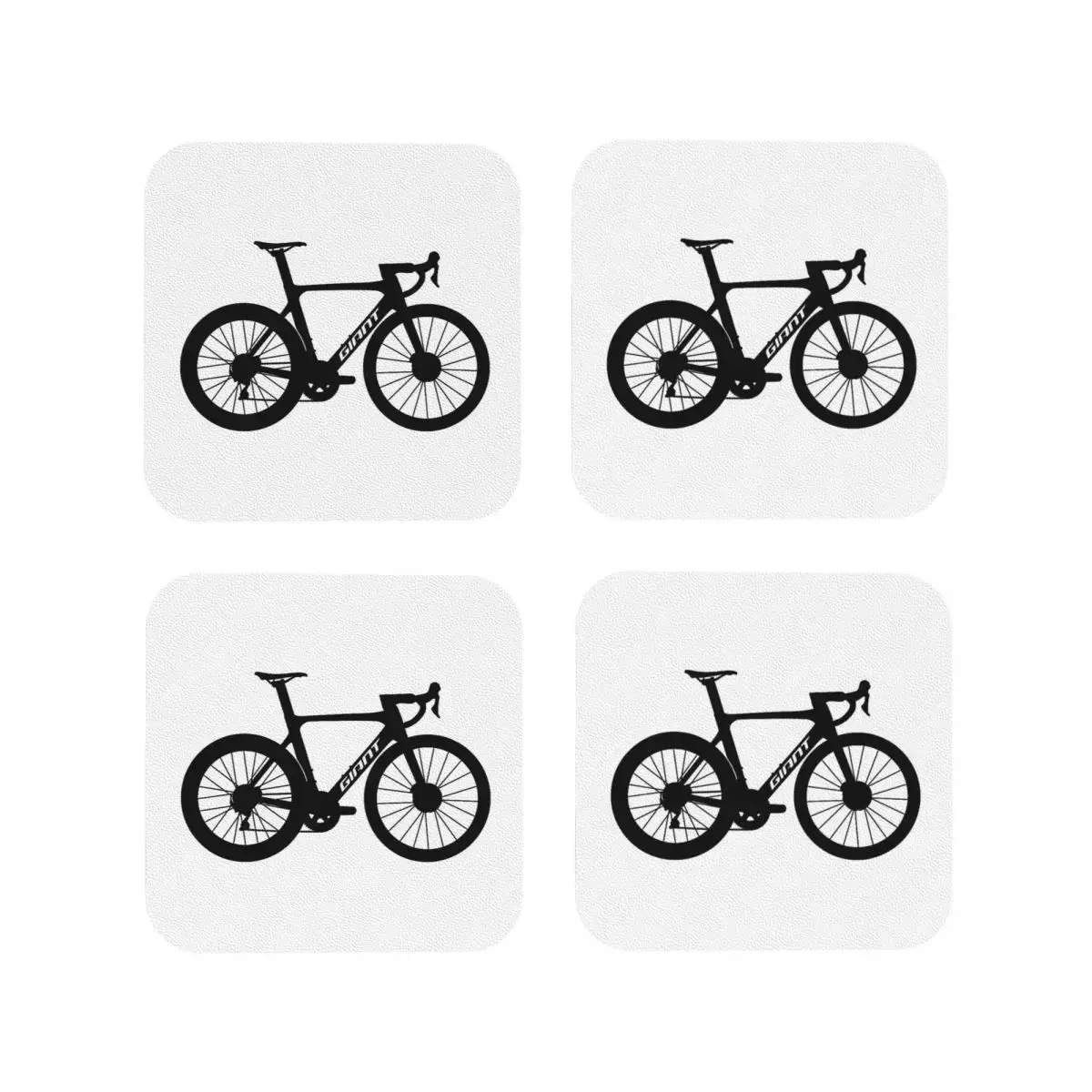 Гигантский пропель силуэт дорожного велосипеда подставки кофейные коврики