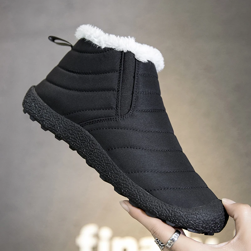 Outdoor Winter Waterproof Man Hiking Boots Keep Warm Snow Botas Hombre Winter Boot Nonslip Leather Winter Sneakers For Men Women