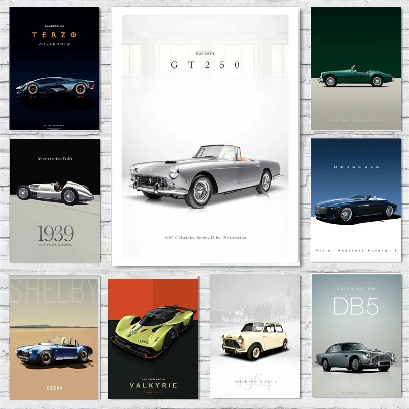 

Всемирно известный бренд автомобиля холст живопись транспортное средство автомобиль Художественная печать плакат уличный стиль винтажны...