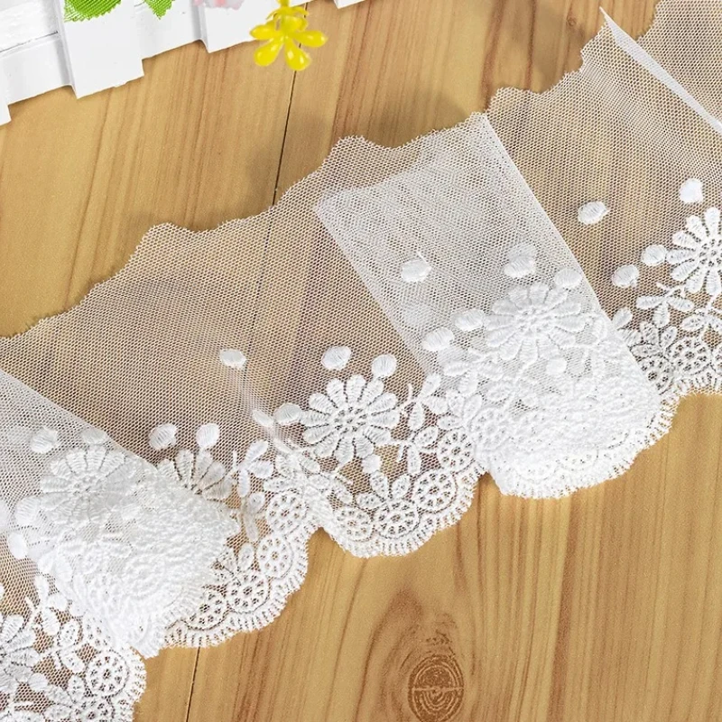 Цветочная кружевная ткань для платья лента белый хлопок венецианская отделка