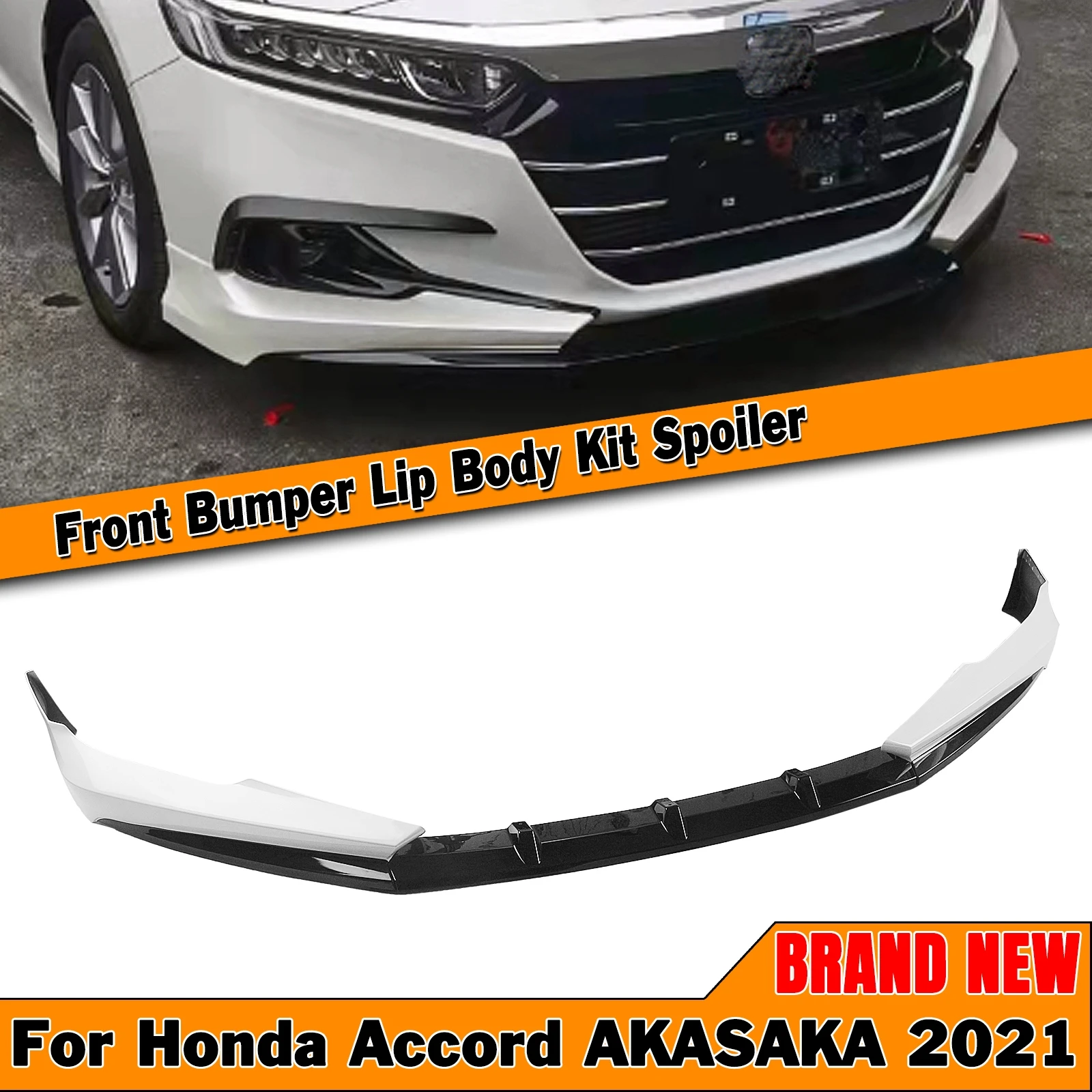 

AKASAKA Body Kit For Honda Accord 2021 Front Spoiler Bumper Lip Car Lower Guard Plate White Side Air Vent Trim Canard Splitter
