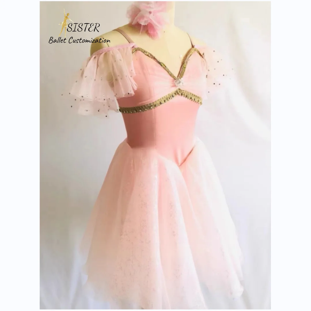 

Flower God's Awakening Ballet Dress - Dawn Goddess Honey Peach Pink Fluffy Long Yarn Dress - Private Customization