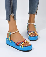 womens wedges sandals platform ladies shoes fringe peep toes ankle strap female sandals woman sandal 2022 summer fashion