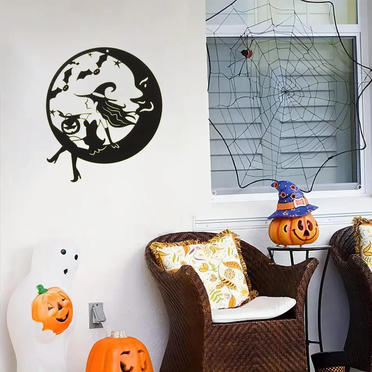 Halloween Witch Metal Wall Art: Eerie Home Decoration. Ideal Gifts for Living Room Bedroom and Kitchen