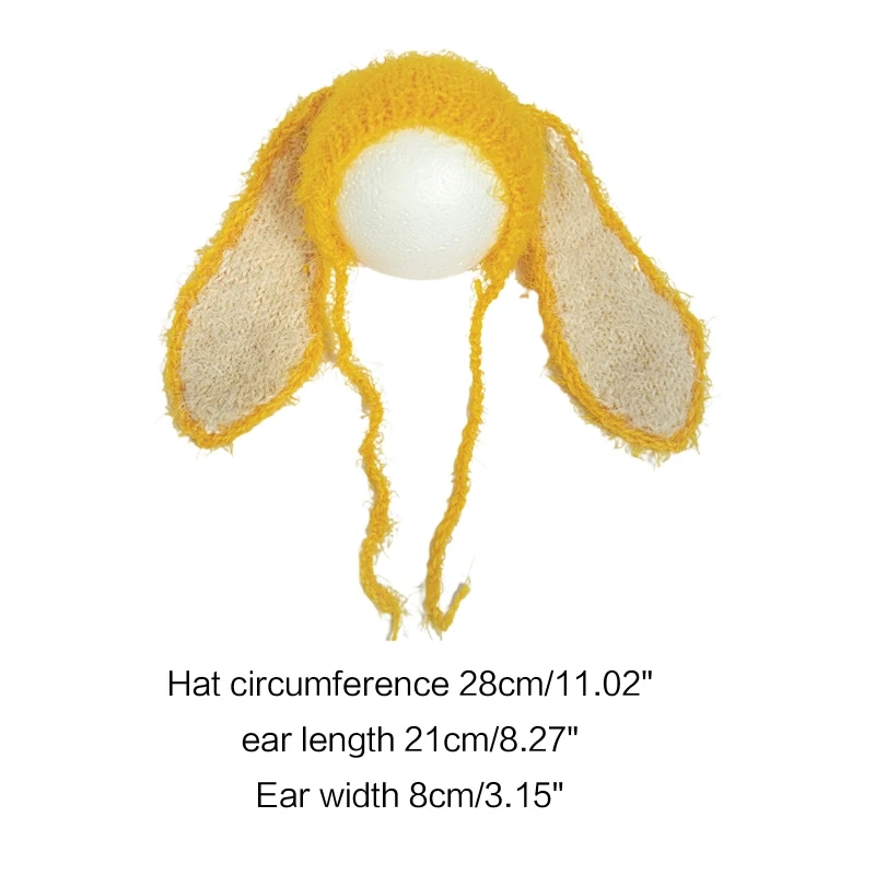 

Newborn Photography Props Accessories Big Ear Rabbit Hat Knitting Cap for Infant Girls Boys Memorial Studio Photos Taking 40JC