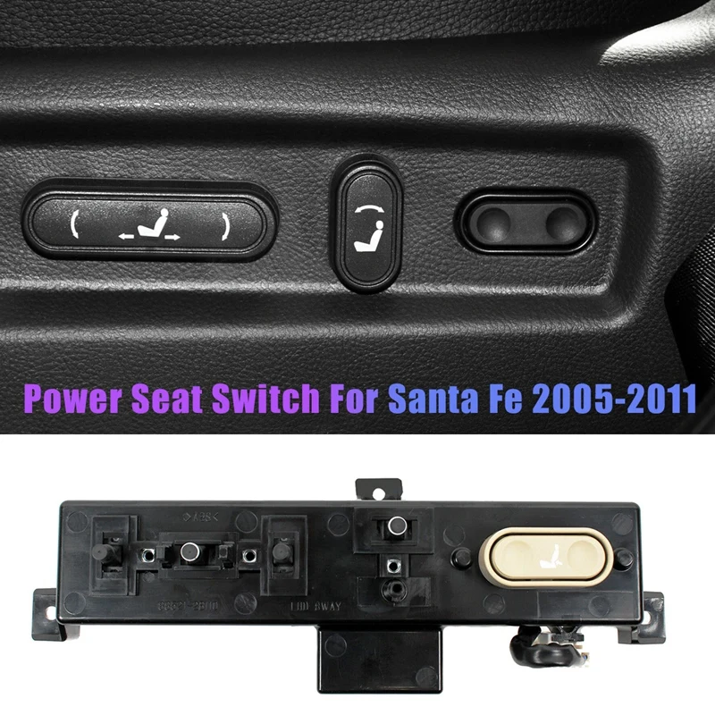 

New Front Left Power Seat Adjust Control Switch Button for Hyundai Santa Fe 2005-2011 88521-2B110J9 / 885212B110