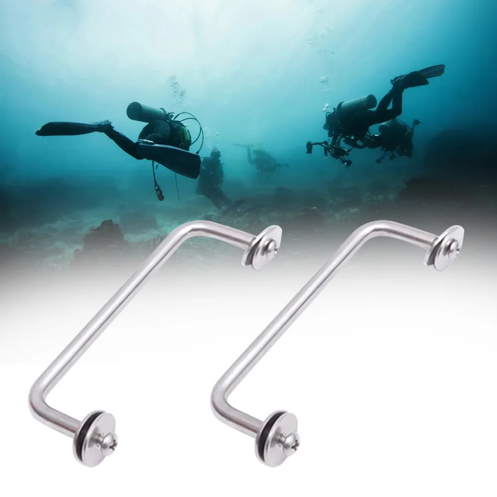 

1 Pair Scuba Diving SS316 Rail Sidemount BCD Buttplate Handle 110*35mm Stainless Steel Bow Hooks Parts Accessories