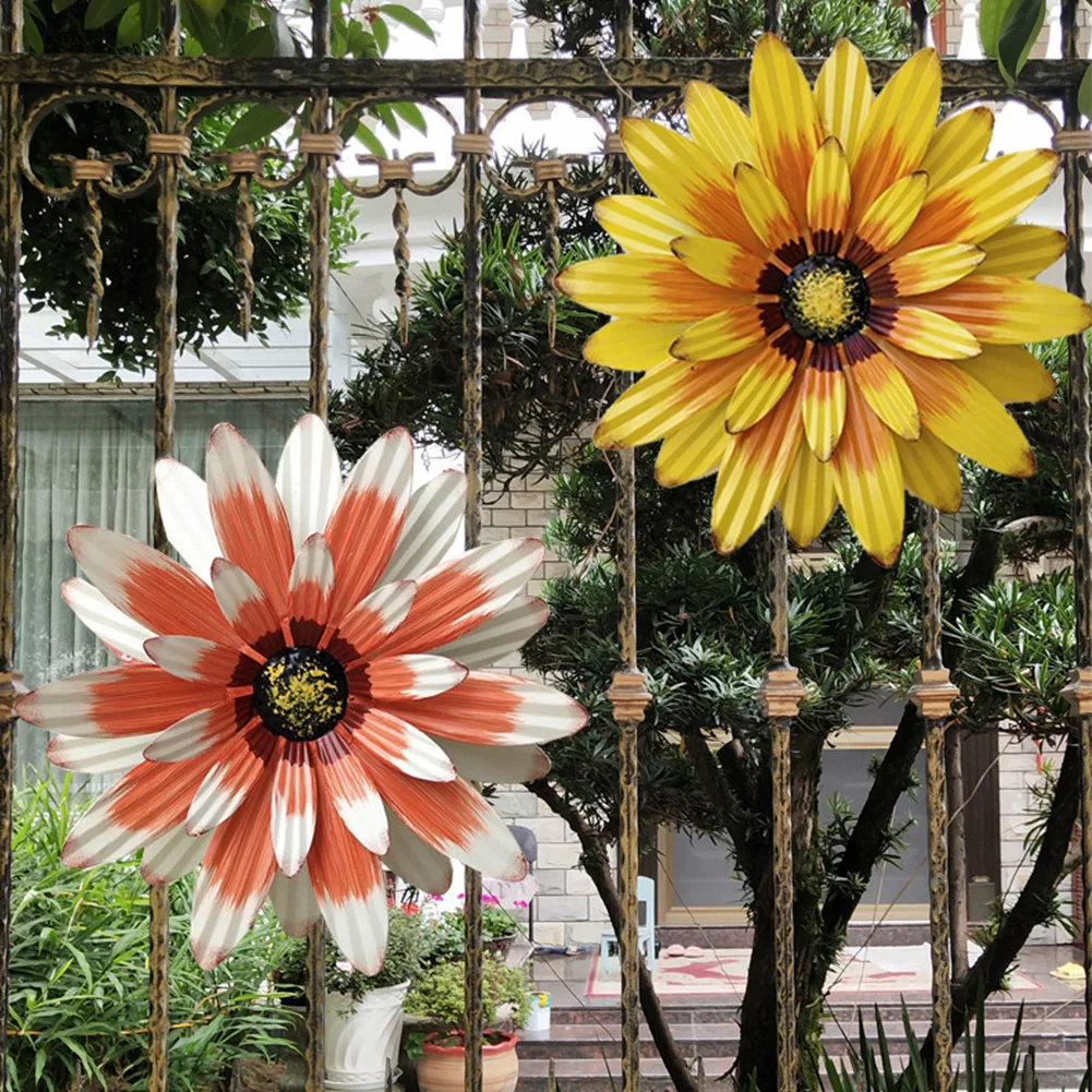 

Украшение забора Садовый цветок двор дверь Декор один цветок настенная подвеска искусство 3D металлическая Маргаритка Настенный декор железные ворота подвеска