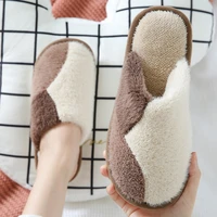 2022 winter new home furry slippers indoor soft bottom warm non slip floor cotton slippers for men and women shoes for bedroom