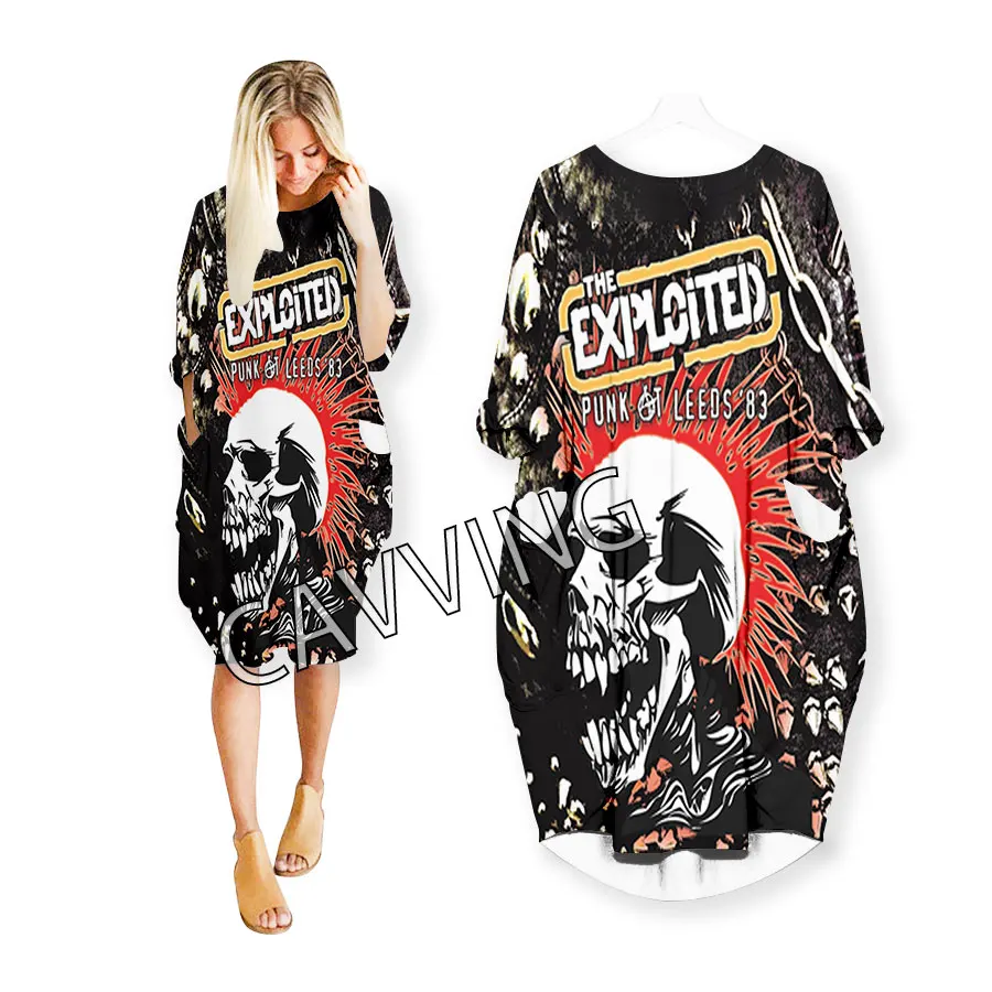 

CAVVING 3D Print The-Exploited Rock Fashion Funny Shirts Suit Harajuku Top Women US Sizes Women's Skirt Long-sleeved Dresses