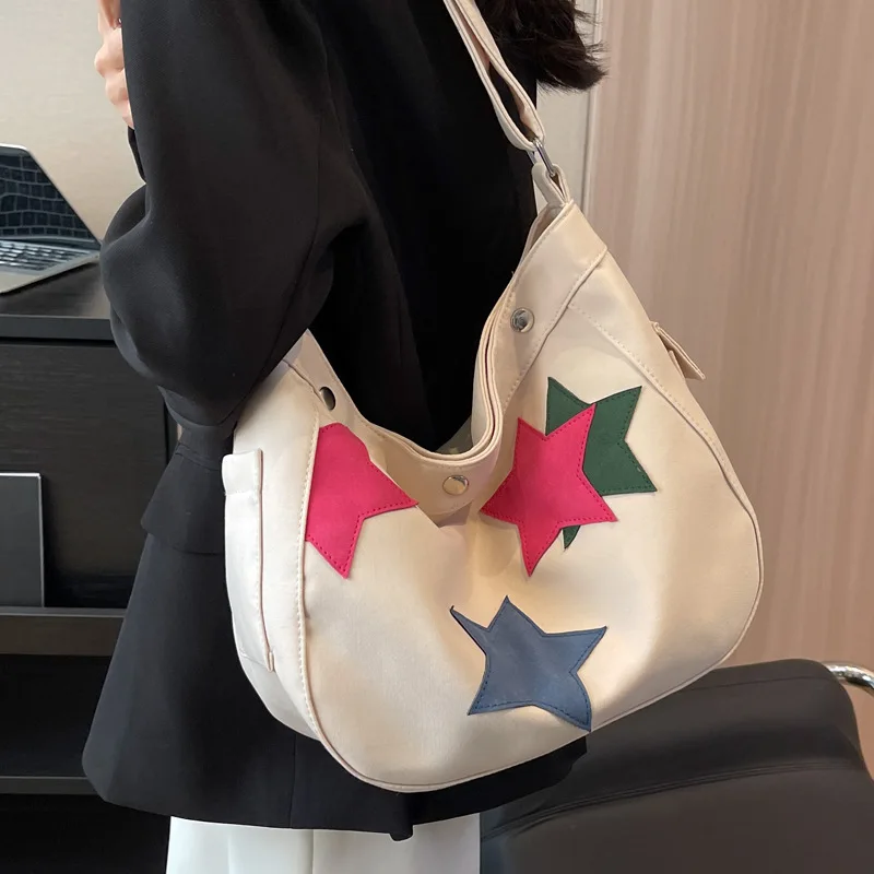 

Big Capacity Canvas Tote Bag for Women 2023 Trend Female Handbags Designer Simple Shoulder Bags Ins Casual Crossbody Shopper Bag