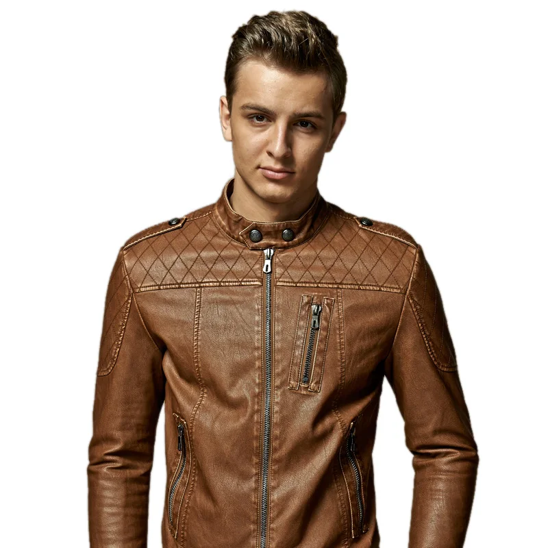 

Plus Velvet Faux Leather Jackets And Coats Men Fashion 2022 Spring Winter Shoulder Buckle Motorcycle PU Leather Jacket M-XXXL