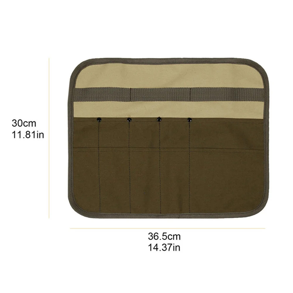 

Outdoor Camping Tableware Storage Portable Fork Cookware Hanging Bag Hiking Pcinic BBQ Canvas Tableware Bags 36.5x30cm