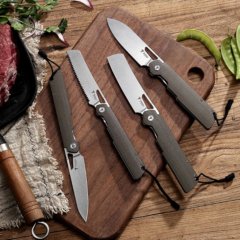 4 шт. карманные складные ножи с льняной ручкой лезвие D2 тактический военный нож