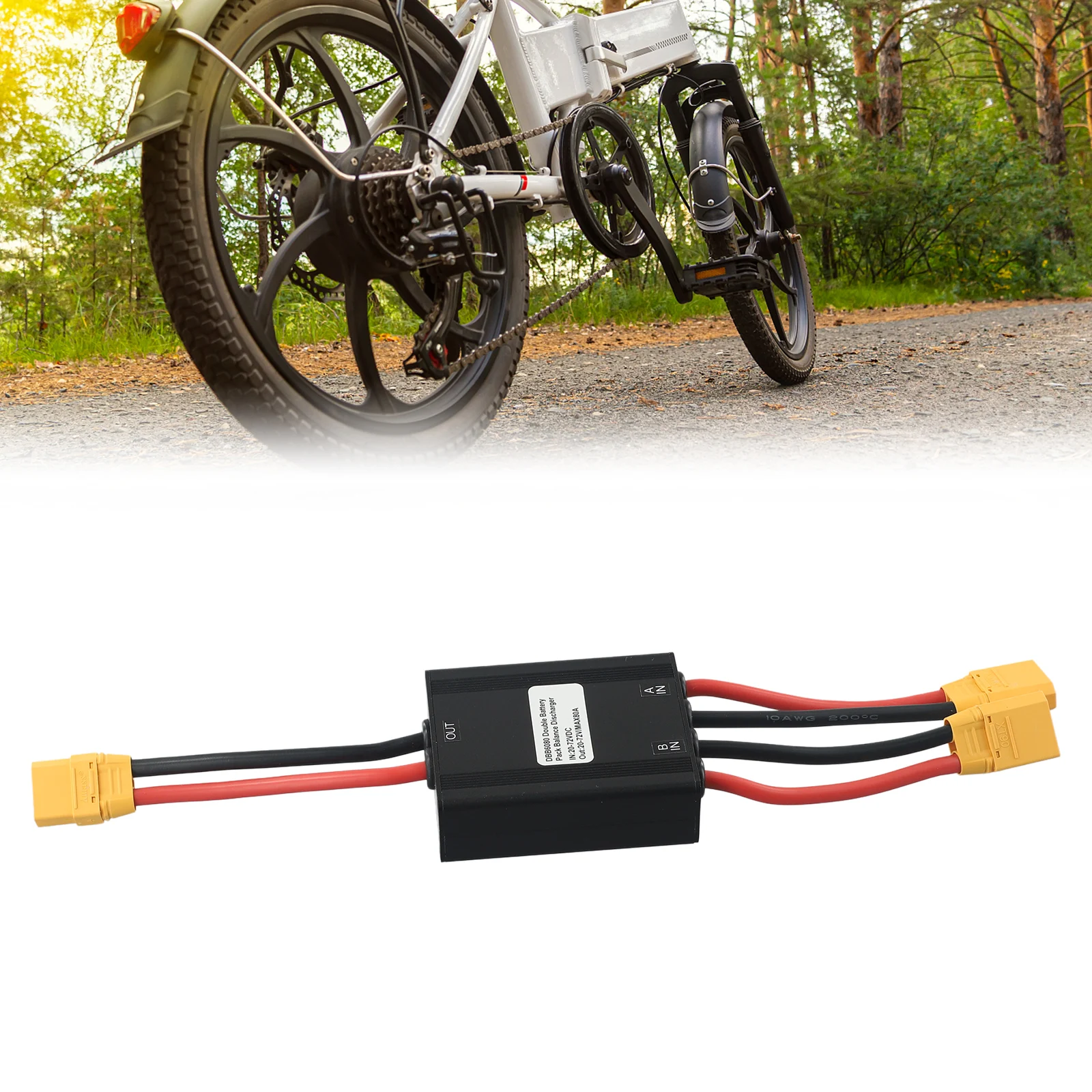 

Dual-battery Ebike Dual Battery 20*18*8cm Increase Capacity 80A R Parallel Module Battery Connection Adapter*1