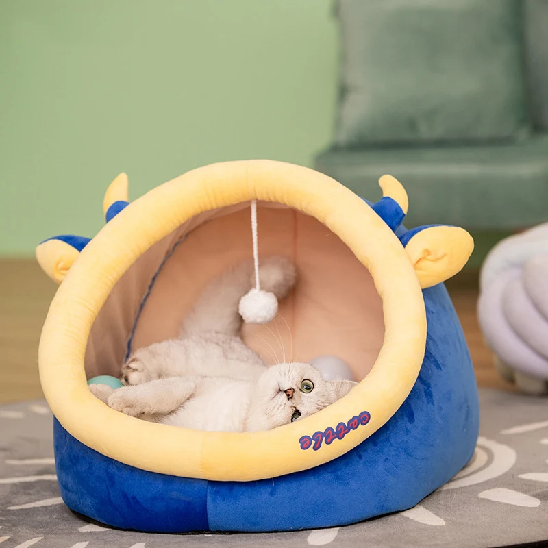

Cat Kennel Pure Cotton Material Breathable And Comfortable Cartoon Dog Kennel Removable And Washable Pet Accommodation