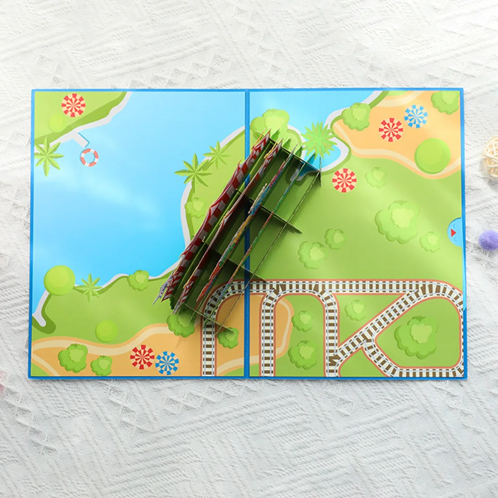 

Gift Cards Birthday Party Delicate Cartoon Greeting Amusement Park Elements 3d Paper Jam Blessing Happy Child