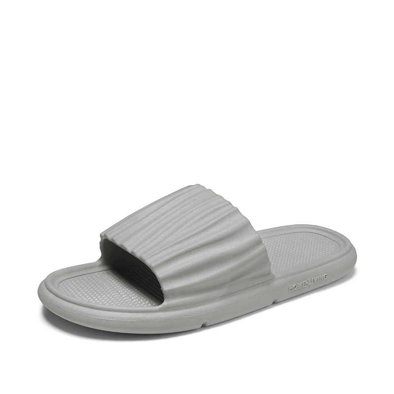 

Men Summer Non-Slip Outddoor Slippers Brand Men's Casual Beach Slippers Fashion Men Slip On Shoes Man Soft Black Home Flip Flops