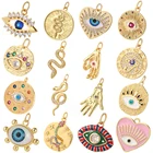 Очаровательные украшения для глаз, подвески для сережек, ожерелий, браслетов, изготовление милых турецких синих глаз, дизайнерские подвески, подвески, Золотая змея