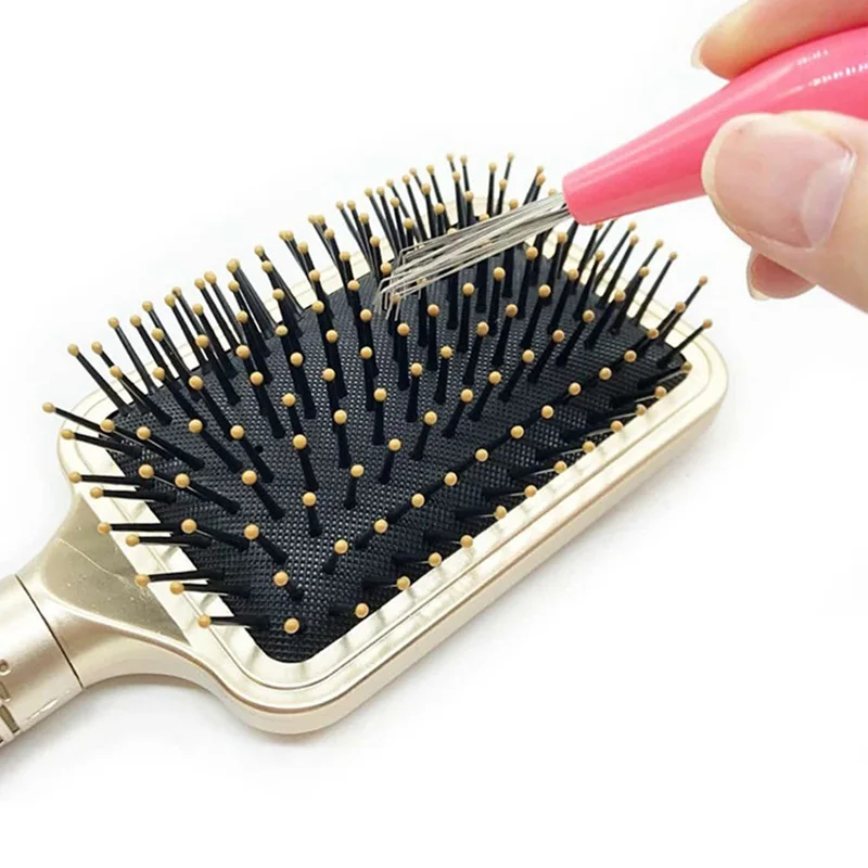 

Comb Hair Brush Cleaner Plastic Metal Cleaning Remover Embedded Tool Remover Handle Tangle Hair Comb Accessories Random Color