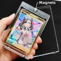 acrylic pokemon cards holder magnetic yugioh cards protector pokemon sleeves transparent card album yu gi oh card sleeves toys