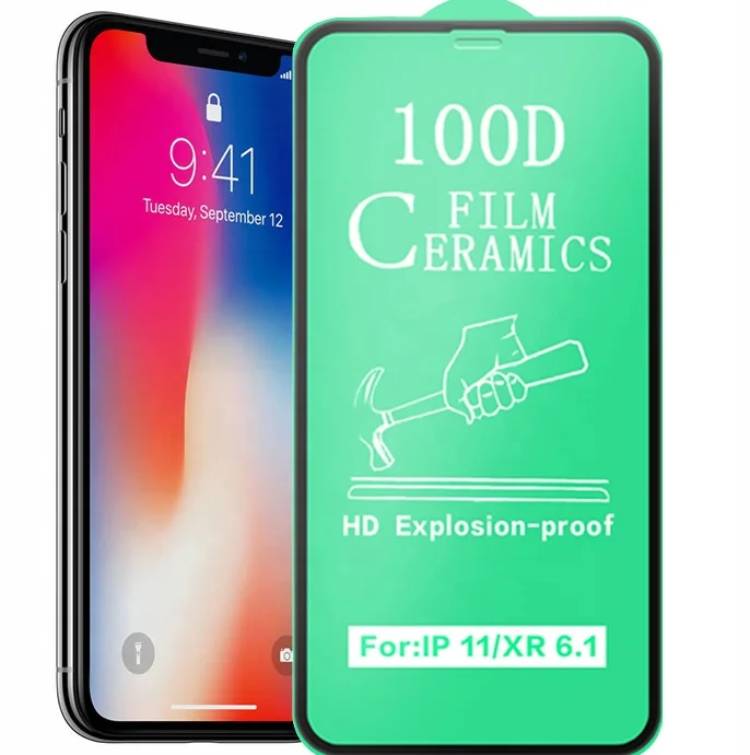 50pcs 100D Ceramic tempered glass for iPhone 12 Pro Max glass Screen Protector Film for iPhone 12 11 Pro 13 14 7Plus 8 X XS XR