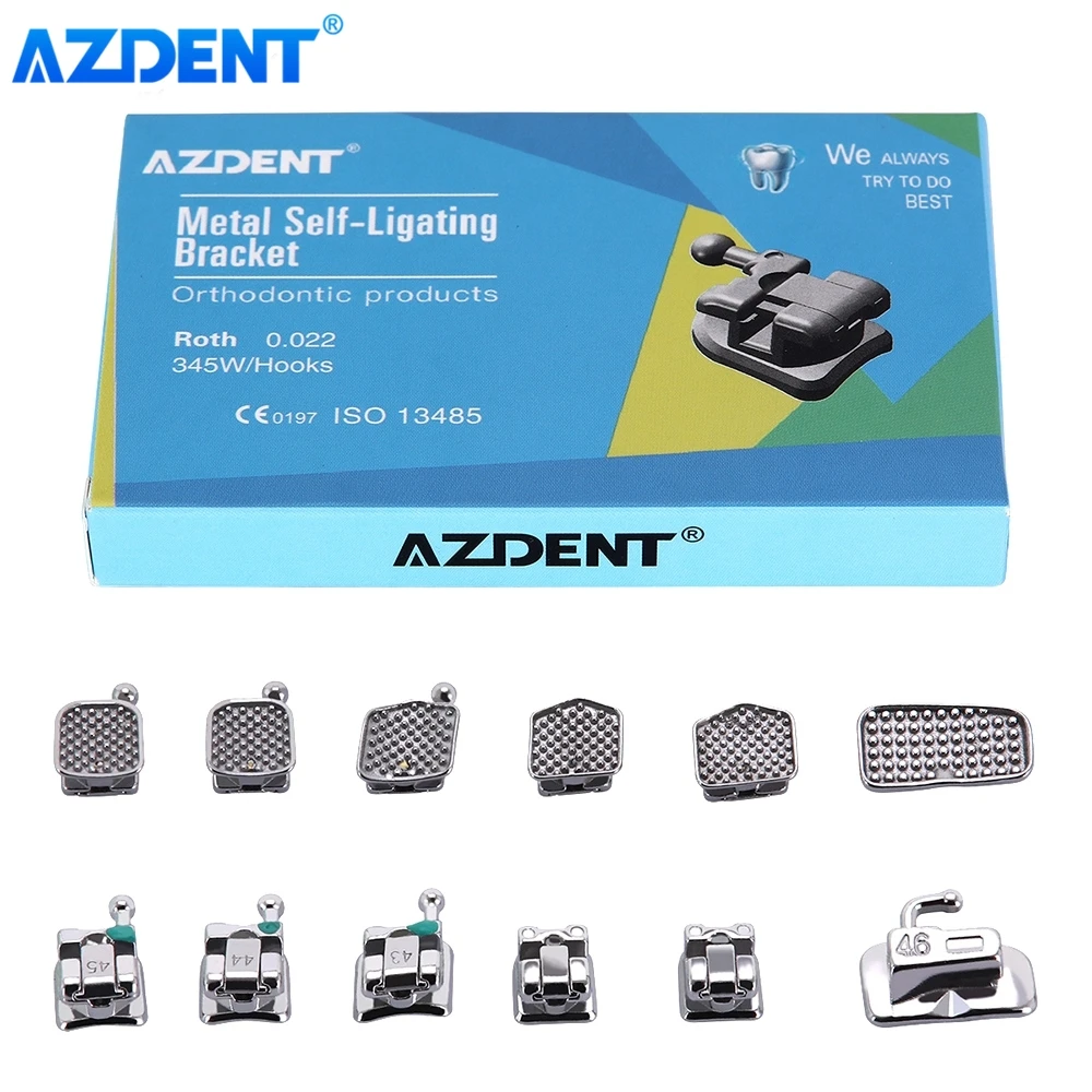 Зубные скобы AZDENT Ортодонтическая скоба Пассивный самолигирующий рот MBT 0 022