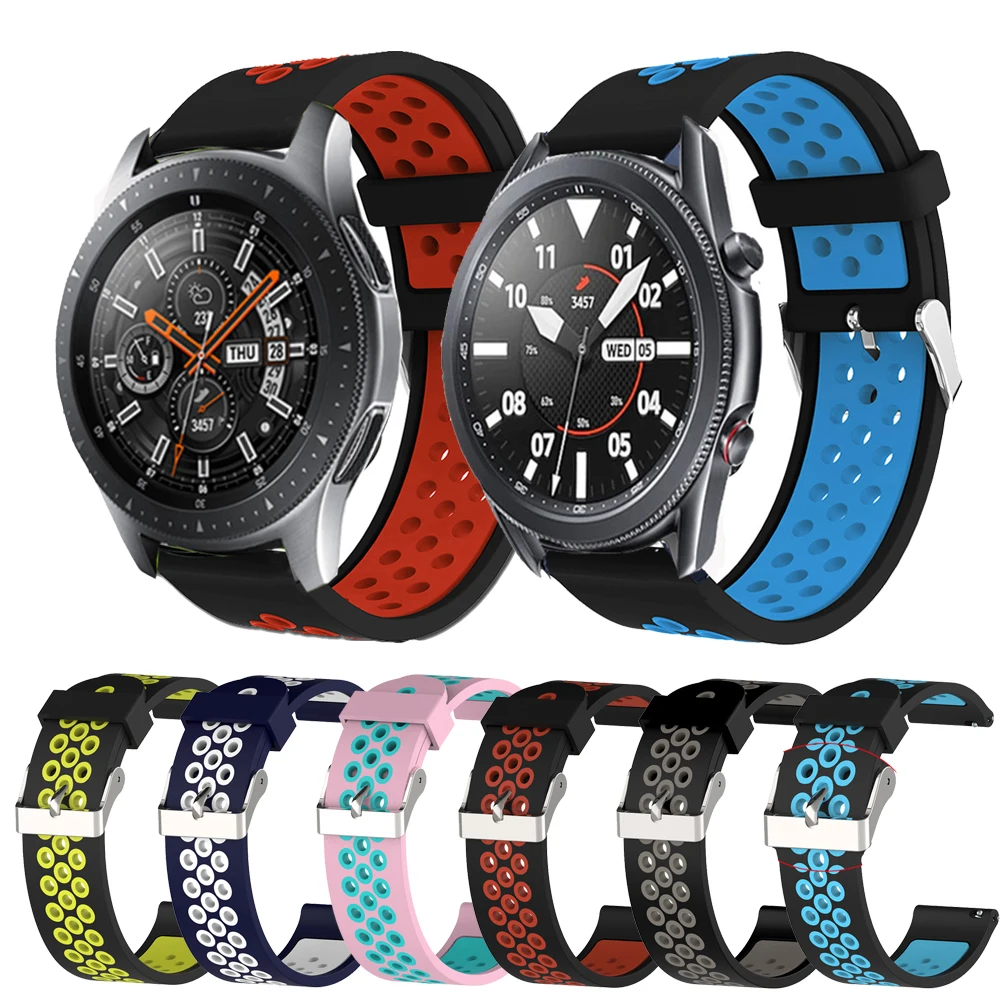 

20mm 22mm Watch Band For Samsung Galaxy Watch 3 41mm 45mm Silicone Watchband For Galaxy 42mm 46mm/Gear S3 Frontier Sport Strap