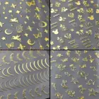 Премиум бронзовая наклейка для ногтей Золотая 3D бабочка созвездия Цветок Наклейка для ногтей