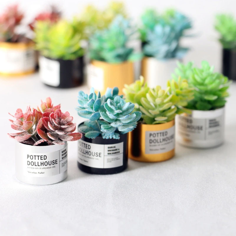 Миниатюрный горшечный кукольный домик имитация зеленых горшечных растений