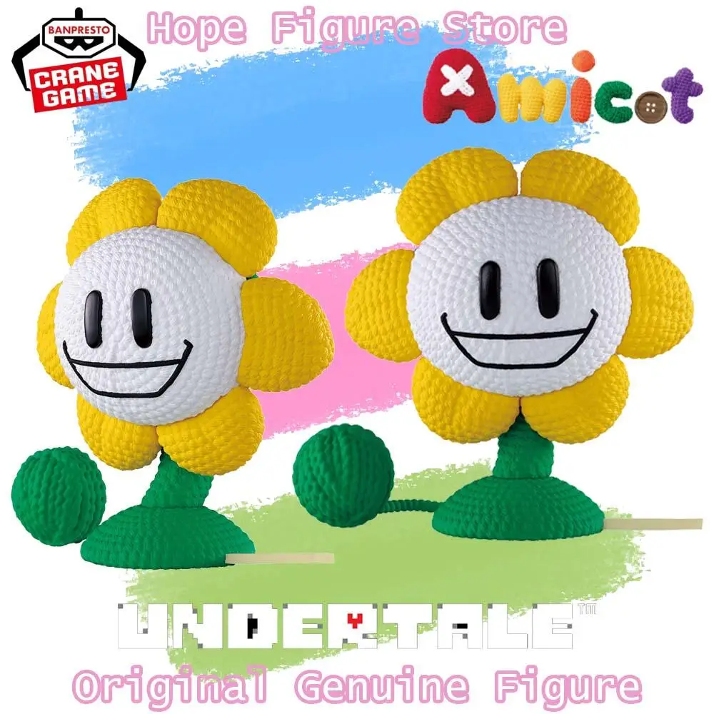 Фото В наличии Оригинальная фигурка BANPRESTO Amicot Undertale Flowey, модель аниме-персонажа, игрушка №1