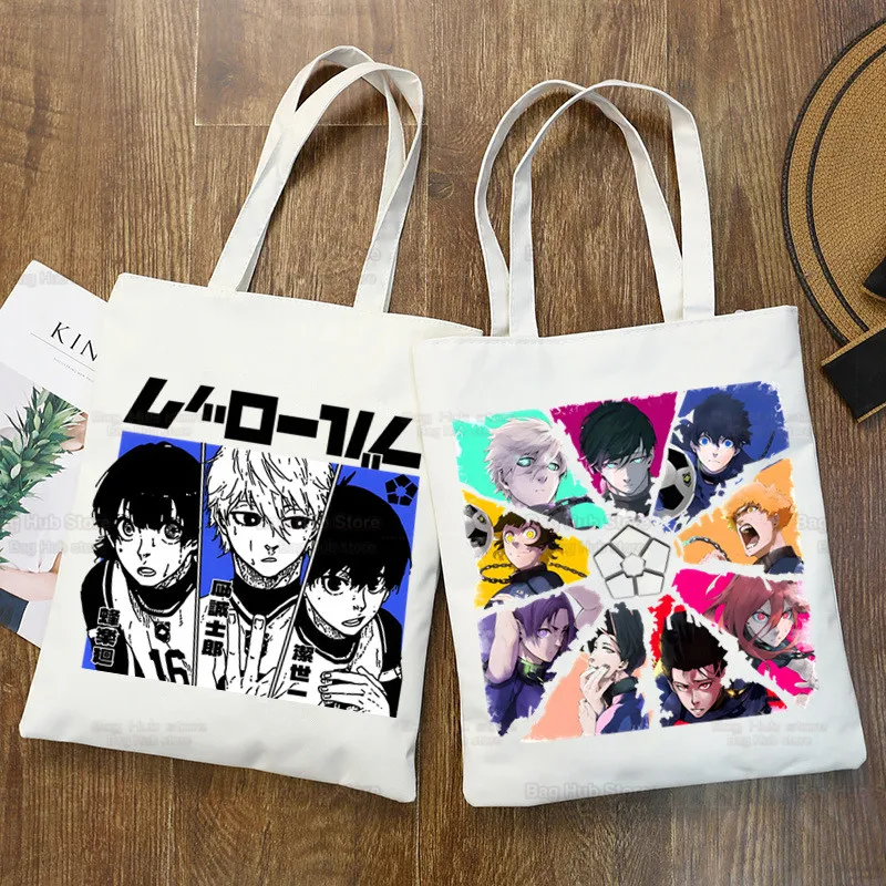 

Blue Lock Shopping Bag Shopper Jute Bag Isagi Yoichi Hyoma Chigiri Meguru Bachira Shopping Tote Bag Reusable Bolsa Sacolas