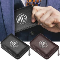 car leather zipper wallet driver license business card organizer pouch for mg 3 5 6 7 tf gt morris 3 6 suv gs 5 gundam 350 parts
