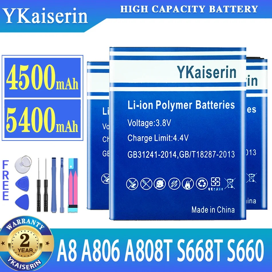 

YKaiserin Battery For Lenovo A8 S660 S668T A806 A808T 806 808T High Quality Li-ion Cell Phone Batteries