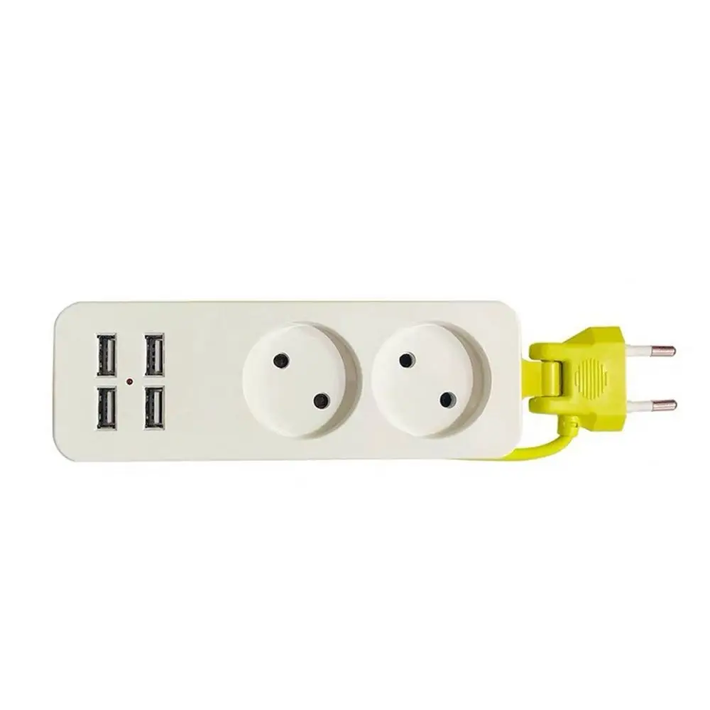 

EU Plug Power Strip 4 USB Port Charger Socket, 1200W Multiple Portable Travel Plug Adapter for Smartphones Tablets
