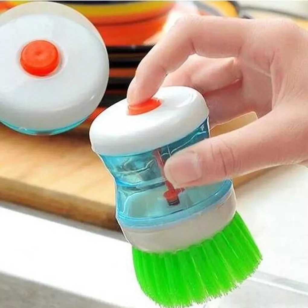

2023NEW Up Soap Dispenser Home Kitchen Bowl Dish Brush Detergent Scrubber Brush Random Color